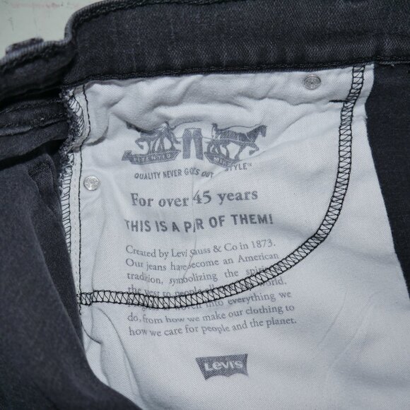 Levi's 505 Men’s Size 38 Jean Shorts Stretch Denim Jorts Solid Faded Black GUC - Picture 4 of 7